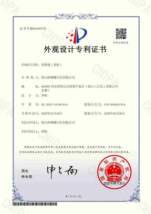 Patent Certificate — Cleaning Product Formulation